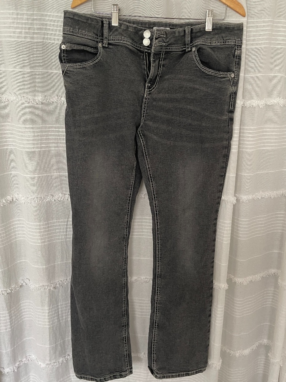 Grey Wash Detail Stretch Jeans